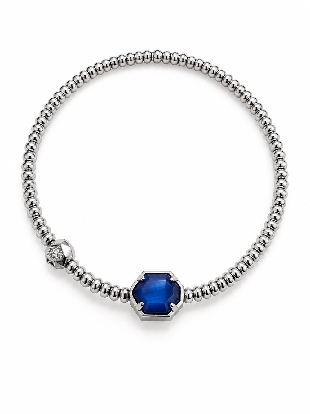 Kendra Scott Tomon Silver Stretch Bracelet in Royal blue